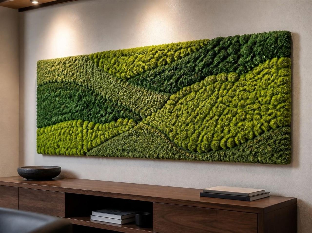 Preserved moss wall